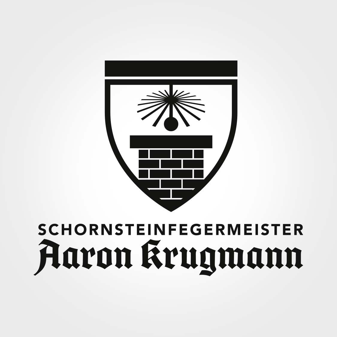Ansicht des Logos, Logodesigns für den Schornsteinfeger Aaron Krugmann