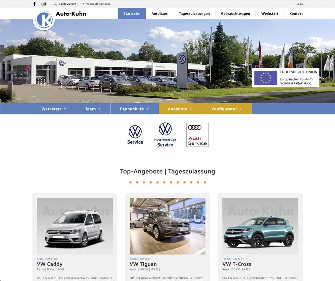 Webdesign: Webseite Autohaus, Über uns