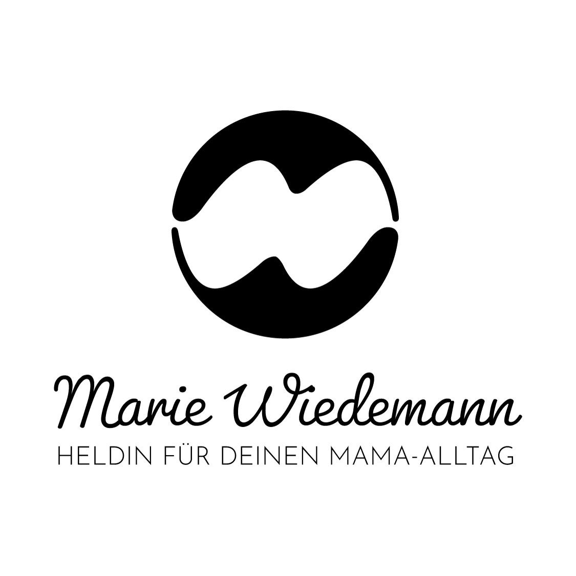 Logo Schwarz-Weiß für Mama-Coach Marie Wiedemann