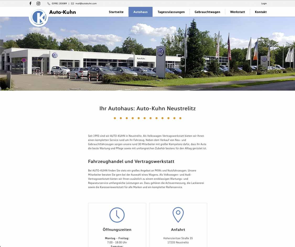 Webdesign: Webseite Autohaus, Über uns